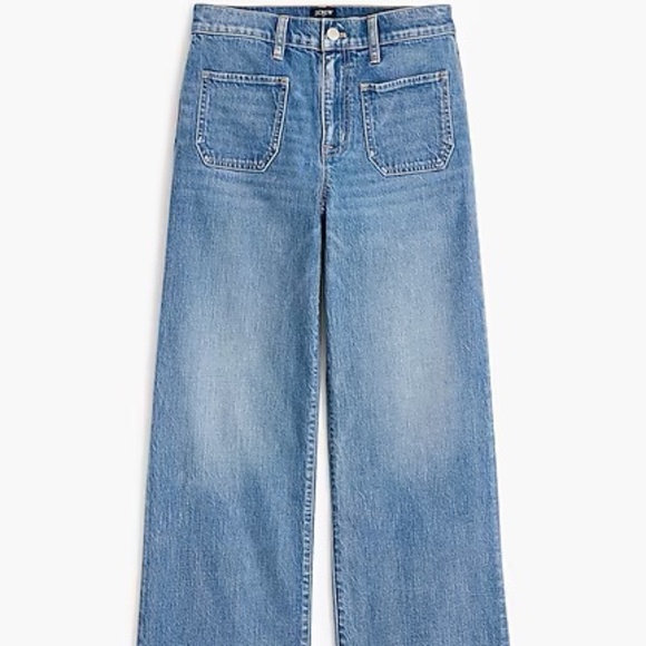 J. Crew Factory Denim - J. Crew Factory Cropped Wide-leg Patch-pocket Jean in All-day Stretch - 31